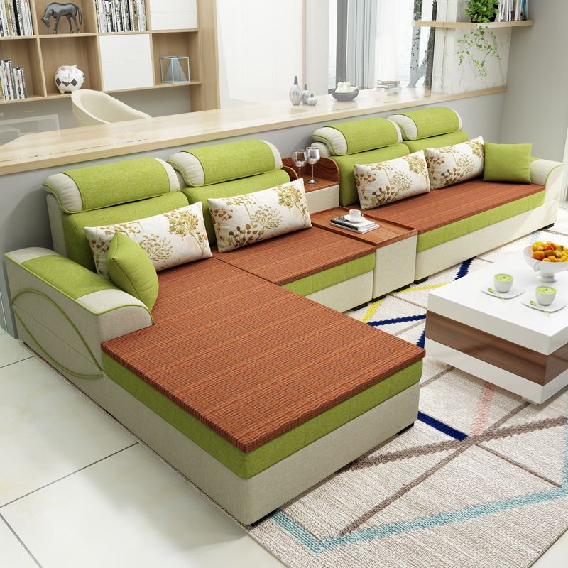 Farmhouse Removable Cushions Sectionals 35.43"High Pillow Top Arm Sofa with Chaise Clearhalo 'furn' 'furn_sectionals' 'Furniture' 'furniture_sectionals' 'Living Room Furniture' 'Sectionals' 1200x1200_61a0596d-3097-4c32-946b-af09bc1d8e22