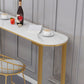 Contemporary Free Form Bar Table with Metal Base for Living Room