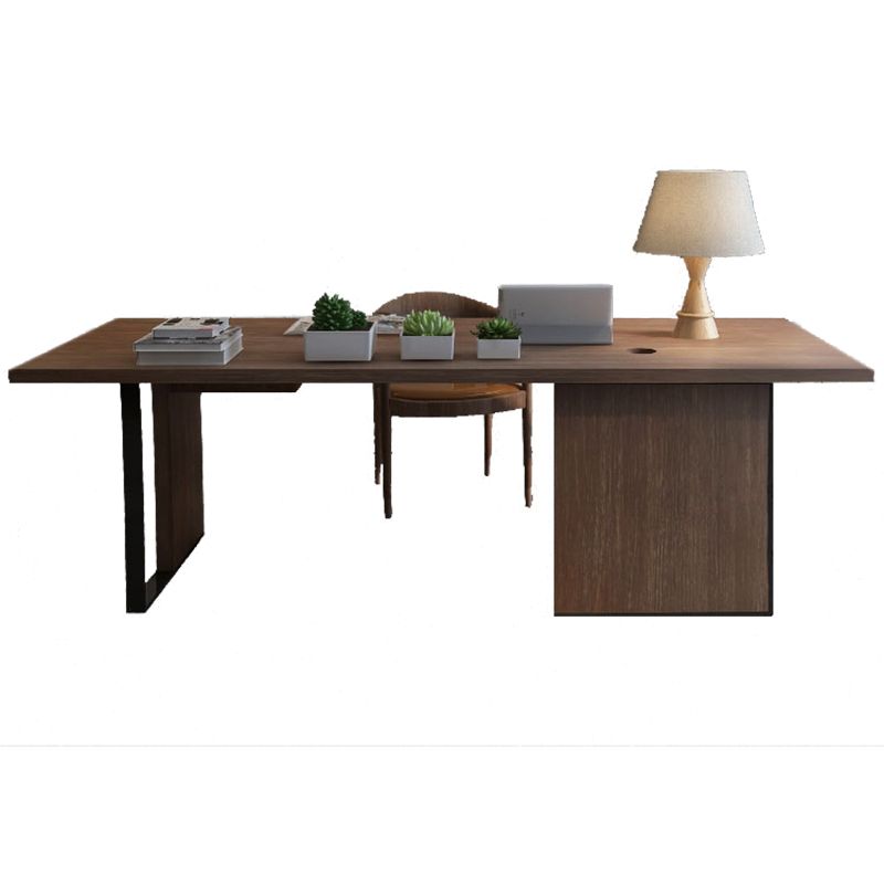 Industrial Wooden Office Desk Rectangular Black Writing Desk Clearhalo 'furn' 'furn_office_desk' 'Furniture' 'Office Desks' 'Office Furniture' 'office_desk' 1200x1200_61a1ba35-5e04-4431-b9d7-e3a85b0f635b