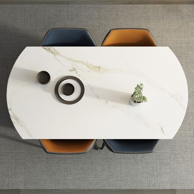 Sintered Stone Top Extendable Round Table for Restaurant Modern Dining Table in White with 4 Legs Clearhalo ' dining_table' 'Dining Tables & Seating' 'Dining Tables' 'furn' 'furn_dining_table' 'Furniture' 'furniture_dining_table' 'Kitchen & Dining Furniture' 'kitchen&dining_furn' 'kitchen' 'kitchen_dining_table' 1200x1200_61a283de-3b63-44c7-a182-47b63285e8e9