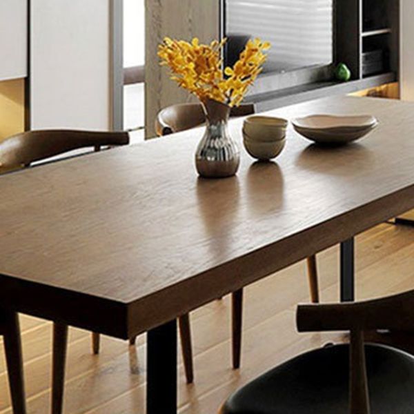 Industrial Dining Table with Brown Pine Rectangle Dining Table for Kitchen without Chair Clearhalo 'Dining Tables & Seating' 'Dining Tables' 'dining_table' 'furn' 'furn_dining_table' 'Furniture' 'Kitchen & Dining Furniture' 1200x1200_61a2e4cd-7de3-409e-9b22-cc92b63665bc