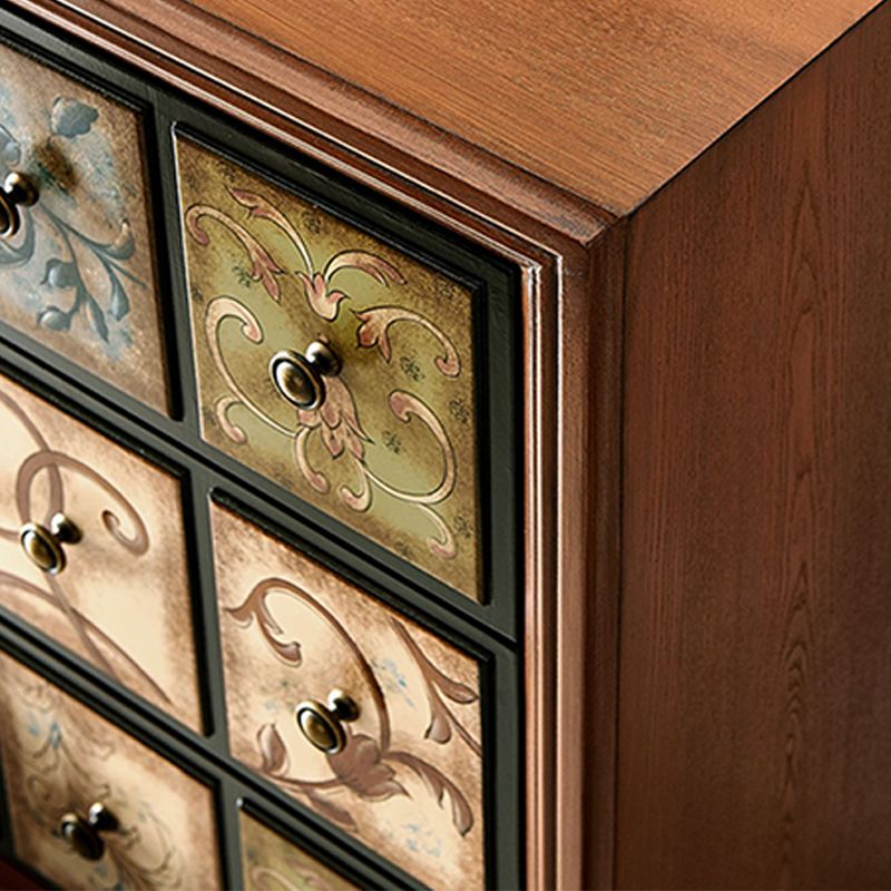 Traditionele houten slaapkamer kist horizontale opbergkast met laden