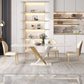 White Stone Dining Table Household Small Apartment Dining Furniture with Pedestal Base Clearhalo 'Dining Tables & Seating' 'Dining Tables' 'dining_table' 'furn' 'furn_dining_table' 'Furniture' 'furniture_dining_table' 'Kitchen & Dining Furniture' 'kitchen' 'kitchen_dining_table' 1200x1200_61a5a55d-82c3-46a5-9c20-2386710b1ac9
