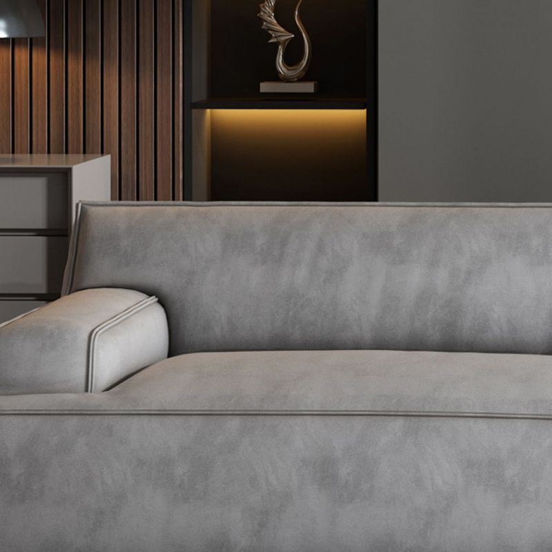 Sofá de sofá de brazo empotrado en la espalda retrocedida contemporánea estándar en gris