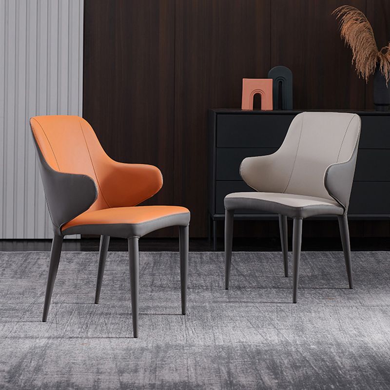 Contemporary Metal Dining Chair Upholstered Arm Chair for Restaurant Use Clearhalo 'Dining Chairs' 'Dining Tables & Seating' 'dining_chair' 'furn' 'furn_dining_chair' 'Furniture' 'Kitchen & Dining Furniture' 1200x1200_61a7daf3-421e-430e-be01-5bb13f361c87