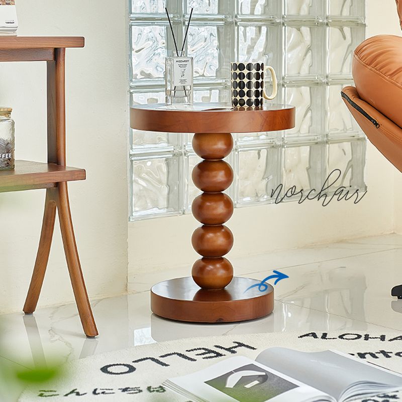 Mesa de altura contemporánea pedestal de madera maciza mesa de estar redonda de la sala de estar