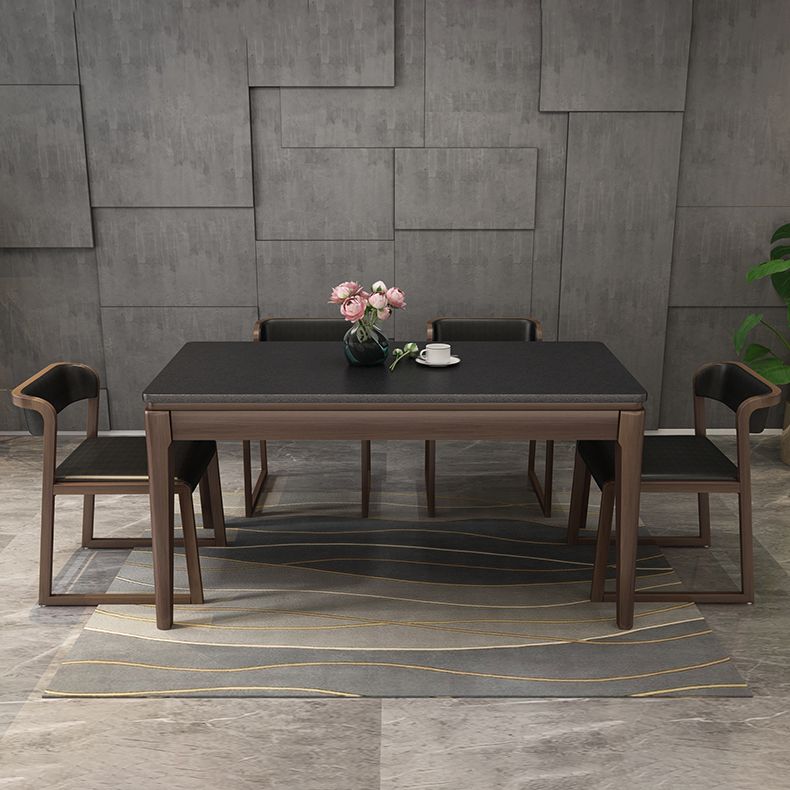 Sintered Stone Dining Table Mid-Century Modern Style 4 Legs Base Table for Dining Room Clearhalo ' dining_table' 'Dining Tables & Seating' 'Dining Tables' 'furn' 'furn_dining_table' 'Furniture' 'furniture_dining_table' 'Kitchen & Dining Furniture' 'kitchen&dining_furn' 'kitchen' 'kitchen_dining_table' 1200x1200_61aa07e0-6e03-4127-ae53-c3599a35880f