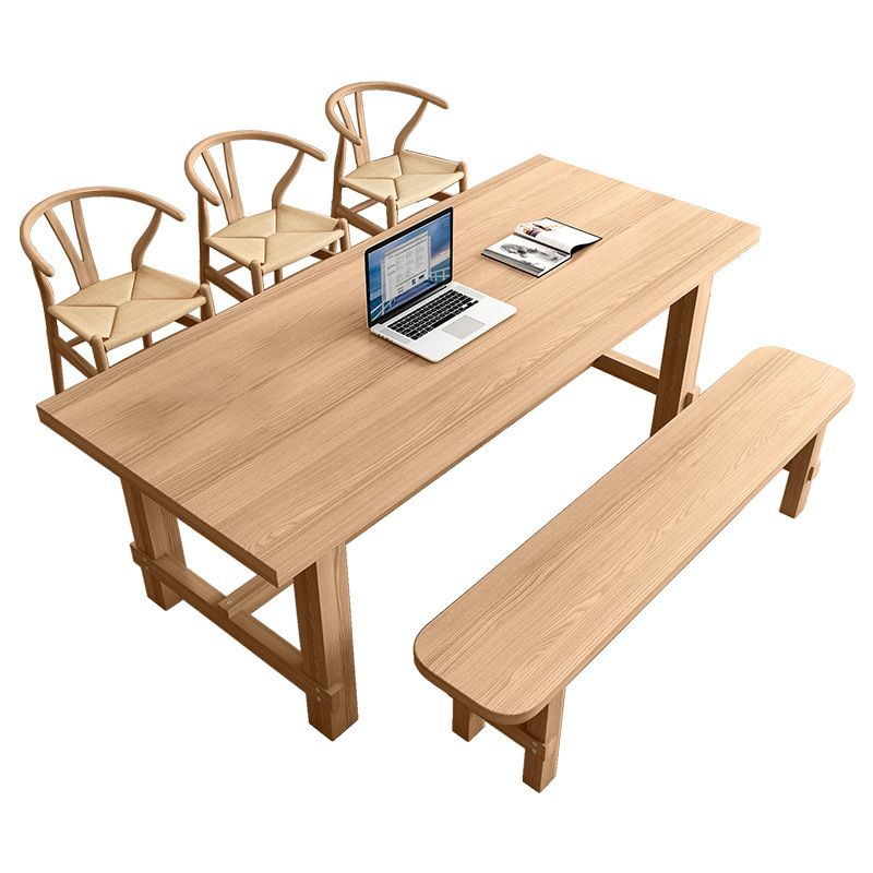 Contemporary Home Armless Chair Pine Wood Dining Side Chair in Natural