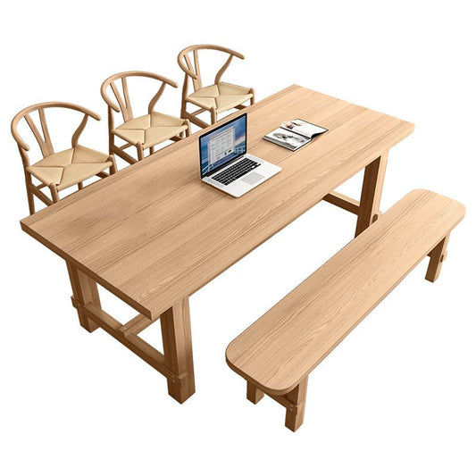 Contemporary Home Armless Chair Pine Wood Dining Side Chair in Natural