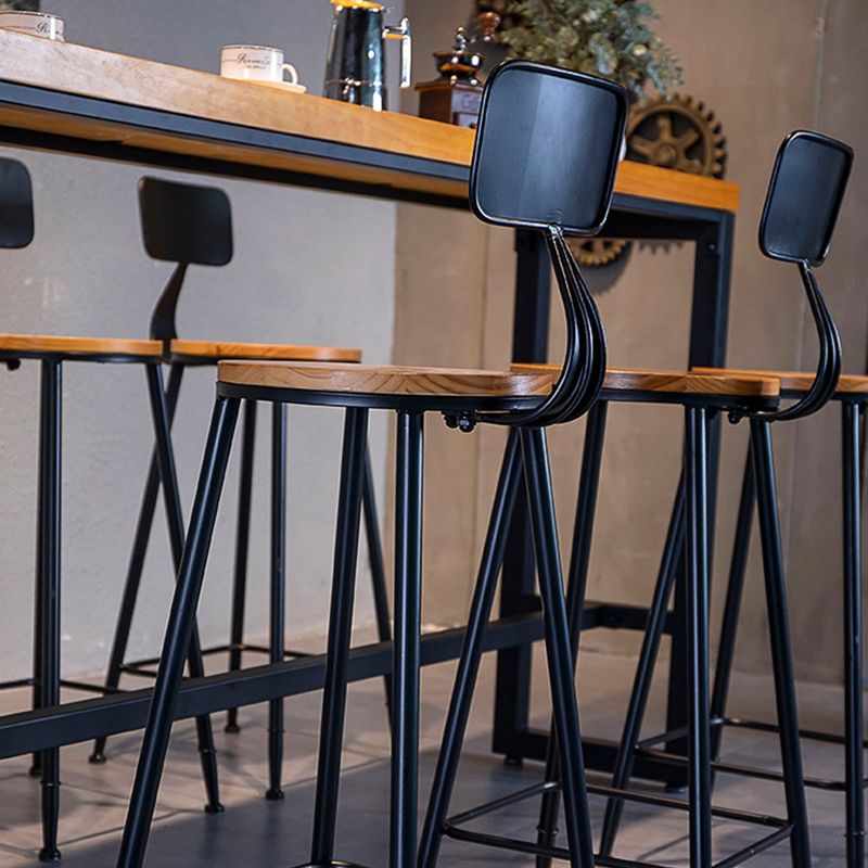 Industrial Style Rectangle Bar Table Solid Wood Bar Dining Table with Footrest Clearhalo 'Bar Furniture' 'Bar Tables' 'bar_tables' 'furn' 'furn_bar_tables' 'Furniture' 'Kitchen & Dining Furniture' 1200x1200_61ab3ccb-192e-4636-a624-006c5f66582a