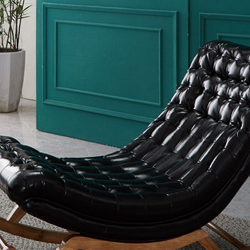 Chaise à bascule moderne en cuir en cuir