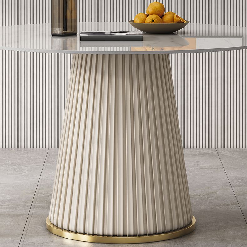 Round Traditional Luxury Dining Table White Sintered Stone Table with White Pedestal Base Clearhalo ' dining_table' 'Dining Tables & Seating' 'Dining Tables' 'furn' 'furn_dining_table' 'Furniture' 'furniture_dining_table' 'Kitchen & Dining Furniture' 'kitchen&dining_furn' 'kitchen' 'kitchen_dining_table' 1200x1200_61ad5200-73c3-4b55-9836-8cf07fdc8116