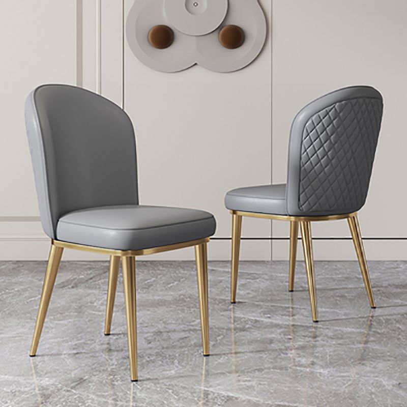 Glam Faux Leather Dining Chair Upholstered Armless Dining Chairs for Restaurant Use Clearhalo 'Dining Chairs' 'Dining Tables & Seating' 'dining_chair' 'furn' 'furn_dining_chair' 'Furniture' 'Kitchen & Dining Furniture' 1200x1200_61ad8eba-b2f3-4f30-89aa-f95b43b5d78c