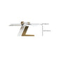 Glam Style Rectangle Table Sintered Stone Table with Metal Legs for Kitchen
