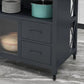 33.46" High Rolling Industrial Kitchen Island Stone Kitchen Island Table Clearhalo 'furn' 'furn_kitchen_islands_carts' 'Furniture' 'Kitchen & Dining Furniture' 'Kitchen Islands & Carts' 'kitchen_islands_carts' 1200x1200_61add3b0-34cf-4d3d-887c-f9a48db36b8d