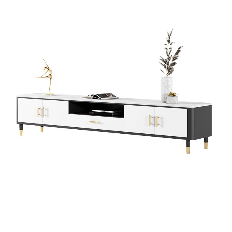 Glam Style TV Stand Open Storage TV Stand Console with 4-Door Clearhalo 'furn' 'furn_tv_stands_entertainment_centers' 'Furniture' 'Living Room Furniture' 'TV Stands & Entertainment Centers' 'TV Stands & Media Storage Furniture' 'tv_stands_entertainment_centers' 1200x1200_61af4366-524c-4ec8-83cb-3b23060411a0