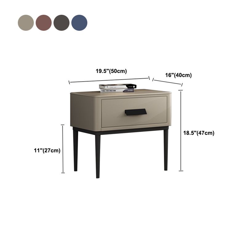 Mesa de noche moderna del gabinete de la cama y de cuero falso, 20 "L x 16" W x 18.5 "H