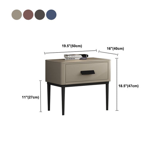 Mesa de noche moderna del gabinete de la cama y de cuero falso, 20 "L x 16" W x 18.5 "H