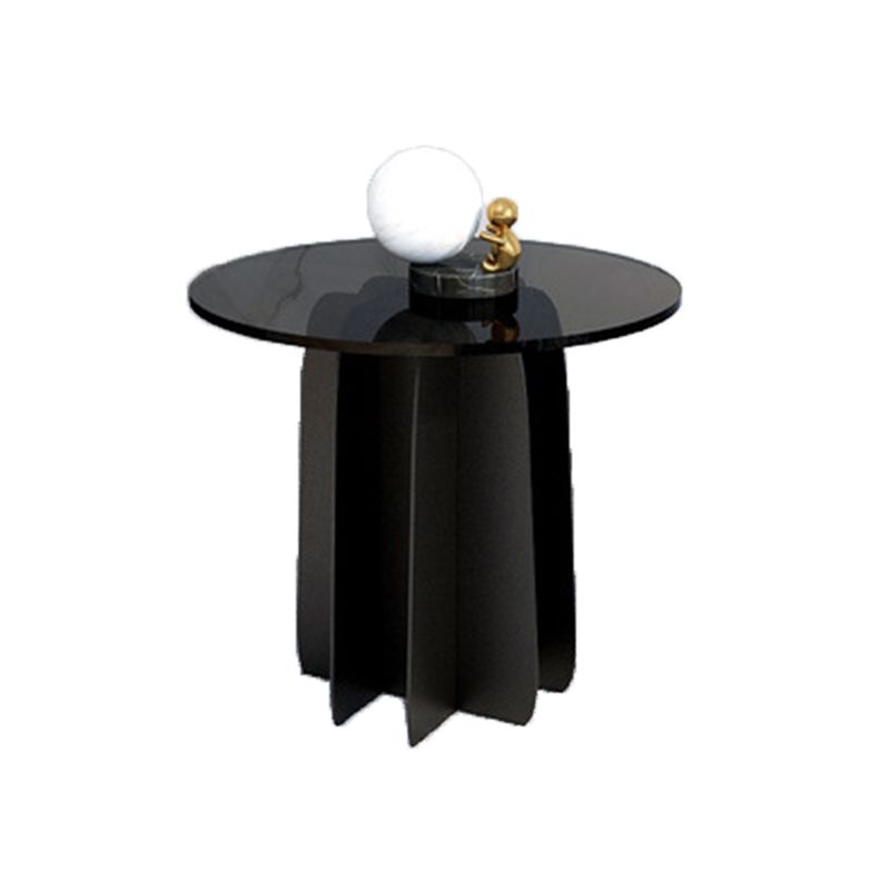 Abstract Base Design Circular Glass Table with Modern Style Coffee Table