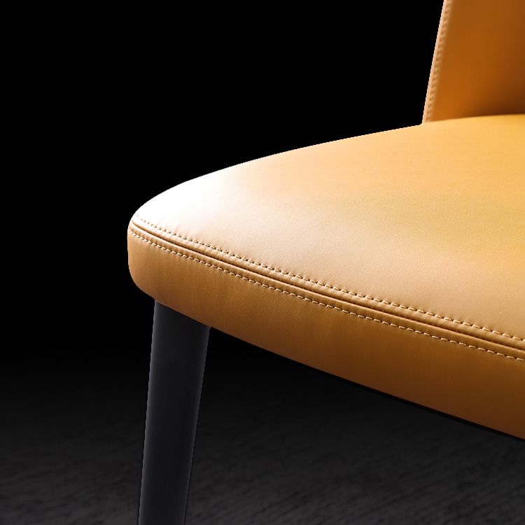 Minimalist Style Leather Dining Chairs Solid Back Armless Side Chairs (Set of 2) Clearhalo ' kitchen&dining_furn' 'Dining Chairs' 'Dining Tables & Seating' 'dining_chair' 'furn' 'furn_dining_chair' 'Furniture' 'furniture_dining_chair' 'Kitchen & Dining Furniture' 'kitchen' 1200x1200_61b1a71c-d6cd-4ab1-af43-8b628af58ee9