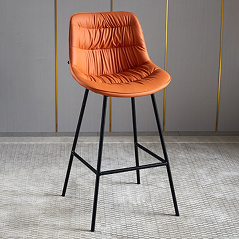 Modern Faux Leather Counter Stool Low Back Bar Stool with Footrest Clearhalo 'Bar Furniture' 'Bar Stools' 'bar_stools' 'furn' 'furn_bar_stools' 'Furniture' 'Kitchen & Dining Furniture' 1200x1200_61b2632f-106e-4664-860e-7cc4f8649f91