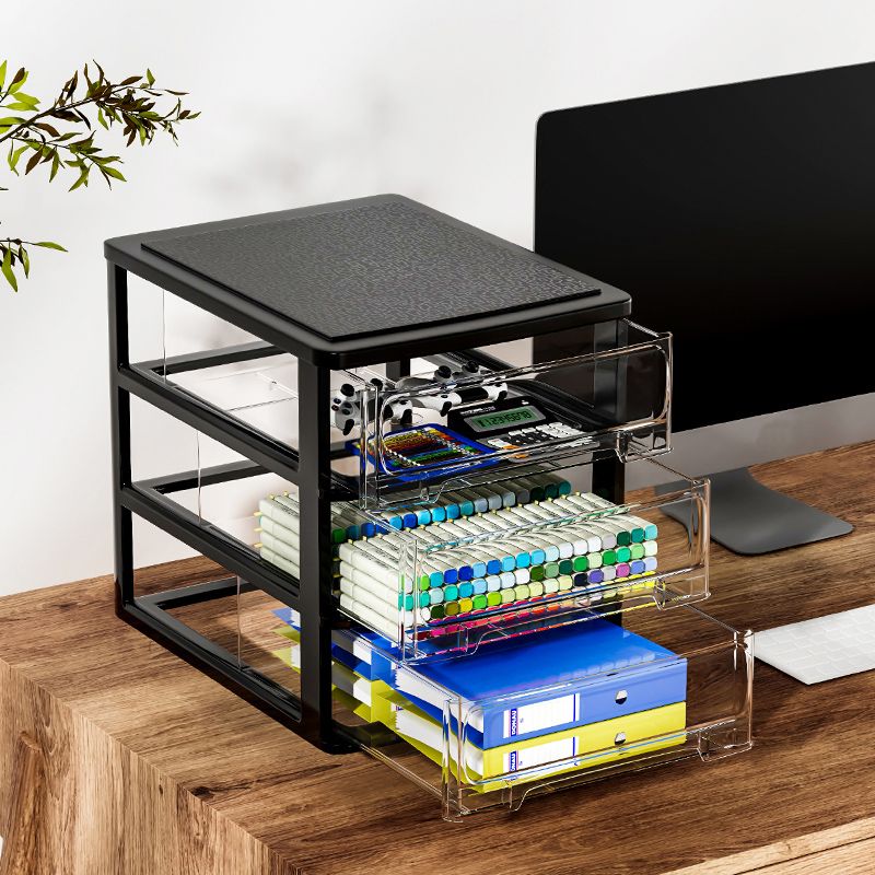 Archivo del archivador Cajones de plástico verticales contemporáneos Archivo transparente