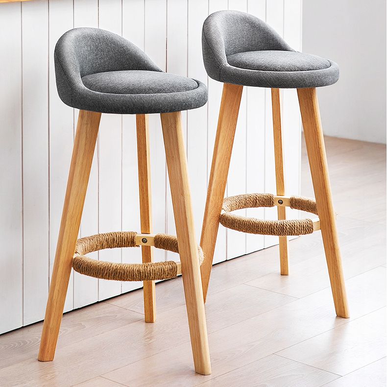 Scandinavia Style Bar-stool Wooden Legs Round Seat with Low Back Barstool Clearhalo 'Bar Furniture' 'Bar Stools' 'bar_stools' 'furn' 'furn_bar_stools' 'furniture_bar_stools' 'Kitchen & Dining Furniture' 'kitchen&dining_furn' 'kitchen' 'kitchen_furn' Furniture' 1200x1200_61b4f433-ad4b-492d-99e8-1fc65a6e597e