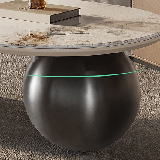 2つの引き出し付きの悲惨なスレートコーヒーテーブル楕円形のシングルコーヒーテーブルはありません