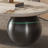 Sin mesa de café de pizarra angustia ovalada con 2 cajones