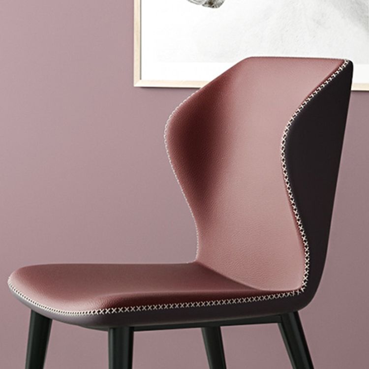 Industrial Style Wingback Armless Dining Chair Faux Leather Dining Chairs Clearhalo ' kitchen&dining_furn' 'Dining Chairs' 'Dining Tables & Seating' 'dining_chair' 'furn' 'furn_dining_chair' 'Furniture' 'furniture_dining_chair' 'Kitchen & Dining Furniture' 'kitchen' 1200x1200_61b61a52-b9d3-4f33-a5e8-55ea0791995a