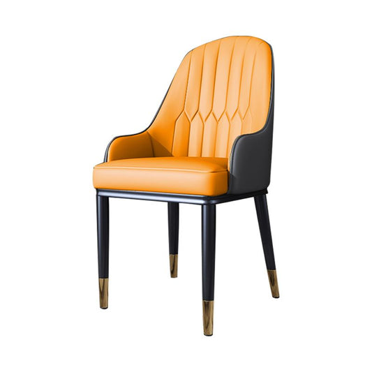 Metal Scandinavian Style Dining Side Chair Dining Room Padded Solid Back Chair with Arm Clearhalo ' kitchen&dining_furn' 'Dining Chairs' 'Dining Tables & Seating' 'dining_chair' 'furn' 'furn_dining_chair' 'Furniture' 'furniture_dining_chair' 'Kitchen & Dining Furniture' 'kitchen' 1200x1200_61b73a65-bd4a-4c99-bcd9-fb4df5e2933a