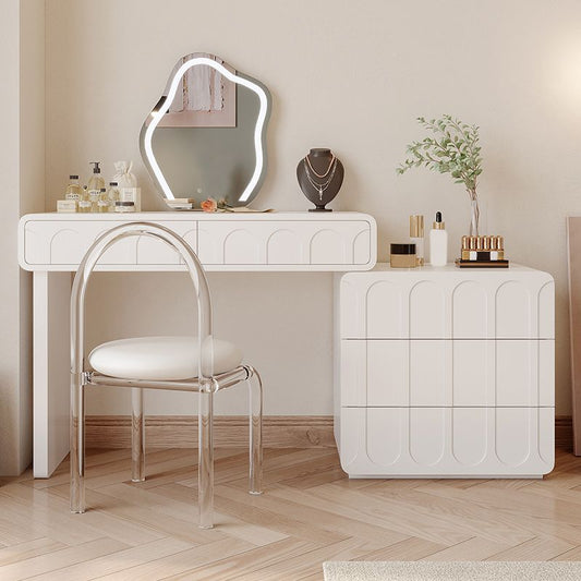 Scrivania per vanity per trucco a specchio illuminato in tavolo da toeletta per vanità in legno per camera da letto