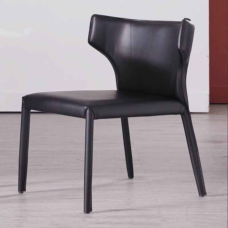 Faux Leather Armless Dining Chairs Modern Wingback Side Chair Clearhalo 'Dining Chairs' 'Dining Tables & Seating' 'dining_chair' 'furn' 'furn_dining_chair' 'Furniture' 'Kitchen & Dining Furniture' 1200x1200_61ba983a-d296-4490-a5ff-c9a04b1f7aed