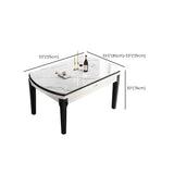 Modern Drop-Leaf Dining Table Sintered Stone Dinner Table for Dining Room