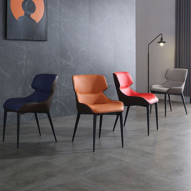 Modern Design Wingback Chair for Home Leather Dining Side Chairs Clearhalo ' kitchen&dining_furn' 'Dining Chairs' 'Dining Tables & Seating' 'dining_chair' 'furn' 'furn_dining_chair' 'Furniture' 'furniture_dining_chair' 'Kitchen & Dining Furniture' 'kitchen' 1200x1200_61bbb64c-ed99-4ba5-9c30-fd1f0e57736f