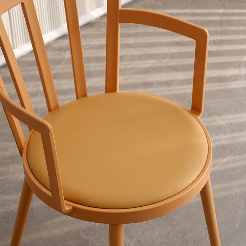 Modern Dining Chairs Arm Dining Chair with Plastic Legs for Kitchen