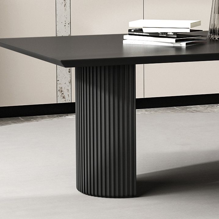 Table à manger en bois massif en pin table de piédestal double en noir pour la cuisine