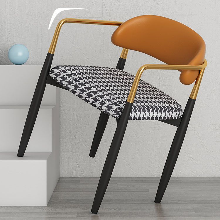 Modern Home Upholstered Arm Chair Matte Finish Open Back Dining Chair Clearhalo ' kitchen&dining_furn' 'Dining Chairs' 'Dining Tables & Seating' 'dining_chair' 'furn' 'furn_dining_chair' 'Furniture' 'furniture_dining_chair' 'Kitchen & Dining Furniture' 'kitchen' 1200x1200_61bd60ec-9819-49c5-8313-40033670de3a