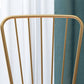 Silla de comedor de comedor lateral de patas de oro sin brazo tapizado glamoroso