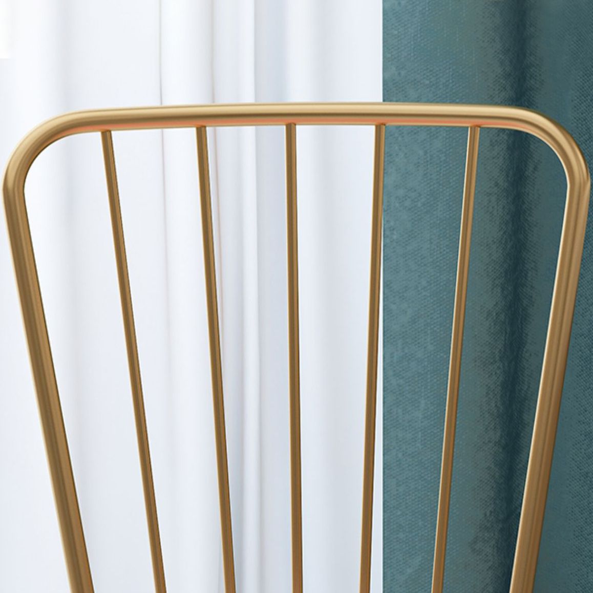 Silla de comedor de comedor lateral de patas de oro sin brazo tapizado glamoroso