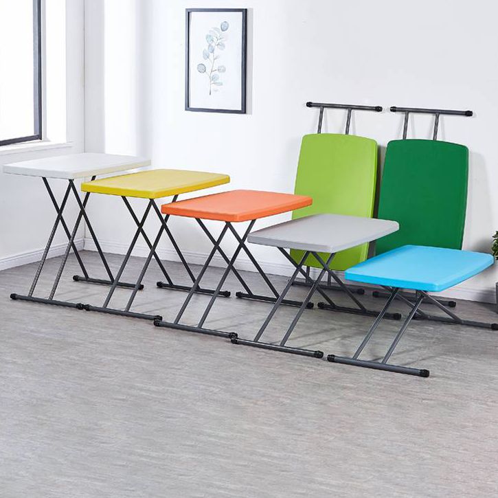 Scrivania contemporanea rettangolare in plastica per scrivania regolabile pieghevole, 29,9 "l x 19,7" w