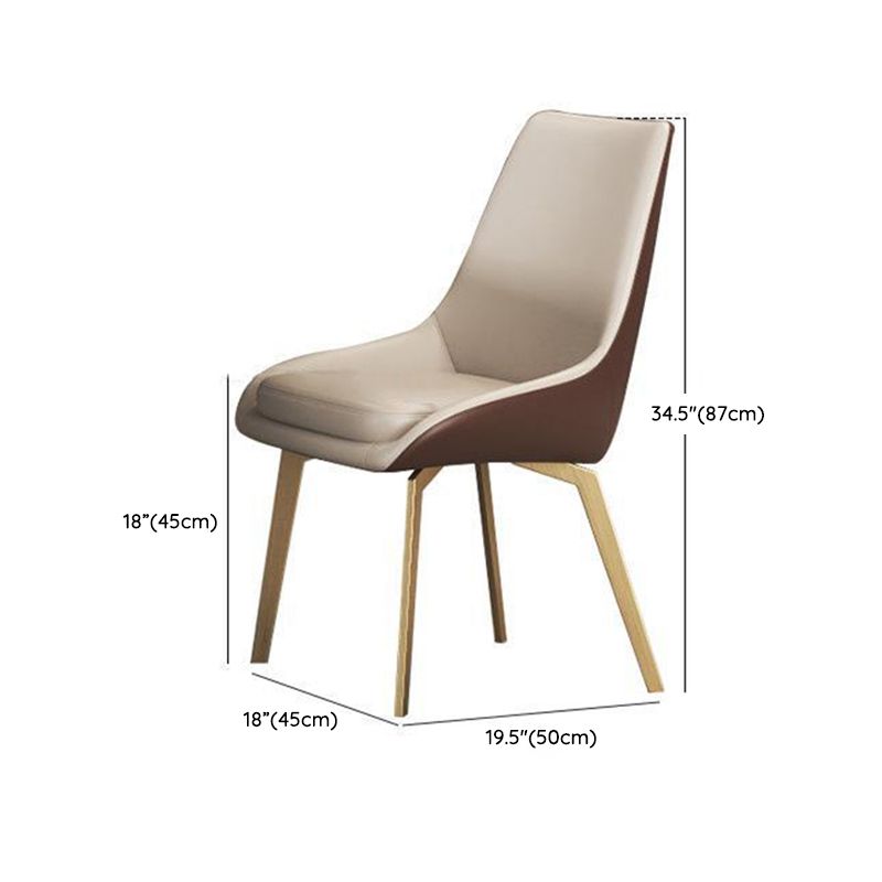 Set di tavoli da pranzo beige lucido 1/2/5/7 PC glam dinette con sedie in pelle