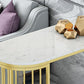 Stone Bar Dining Table Glam Bar Table with Double Pedestal for Kitchen Dining Room Clearhalo 'Bar Furniture' 'Bar Tables' 'bar_tables' 'furn' 'furn_bar_tables' 'Furniture' 'furniture_bar_tables' 'Kitchen & Dining Furniture' 1200x1200_61c18a03-c656-42d1-b443-e3d872867068