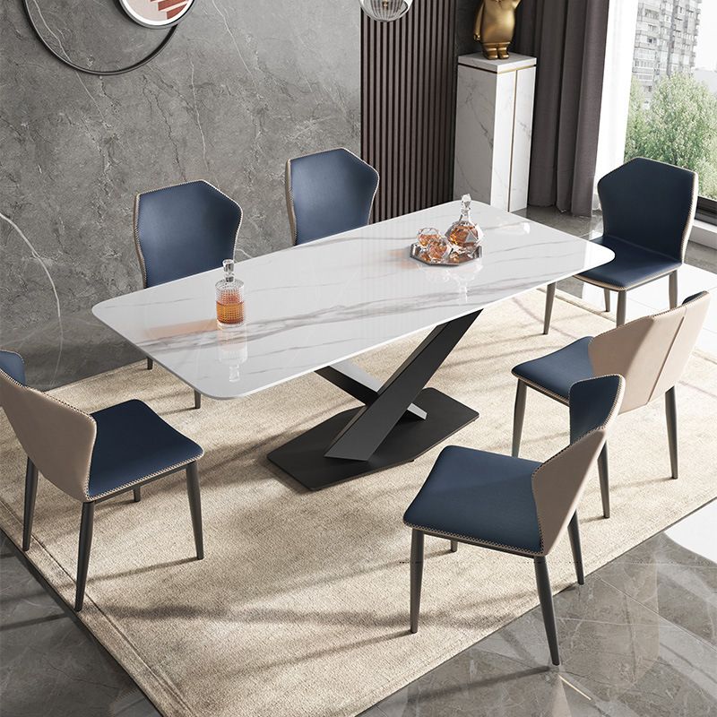 Metal Traditional Luxury Rectangle Table White Sintered Stone Indoor Table for Kitchen Clearhalo ' dining_table' 'Dining Tables & Seating' 'Dining Tables' 'furn' 'furn_dining_table' 'Furniture' 'furniture_dining_table' 'Kitchen & Dining Furniture' 'kitchen&dining_furn' 'kitchen' 'kitchen_dining_table' 1200x1200_61c25683-0df6-413a-a3b7-5b511b74effe