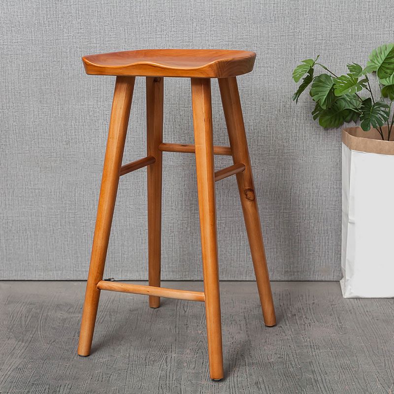Industrial Armless Backless Counter Stool Rubber Wood Bar Stool with Pedal Clearhalo 'Bar Furniture' 'Bar Stools' 'bar_stools' 'furn' 'furn_bar_stools' 'Furniture' 'Kitchen & Dining Furniture' 1200x1200_61c3a4f2-b986-4ece-a9d4-610a9250cf4b