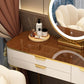 Lighted Mirror & 2/3 Drawers Vanity Table Set Glam Metal Dresser