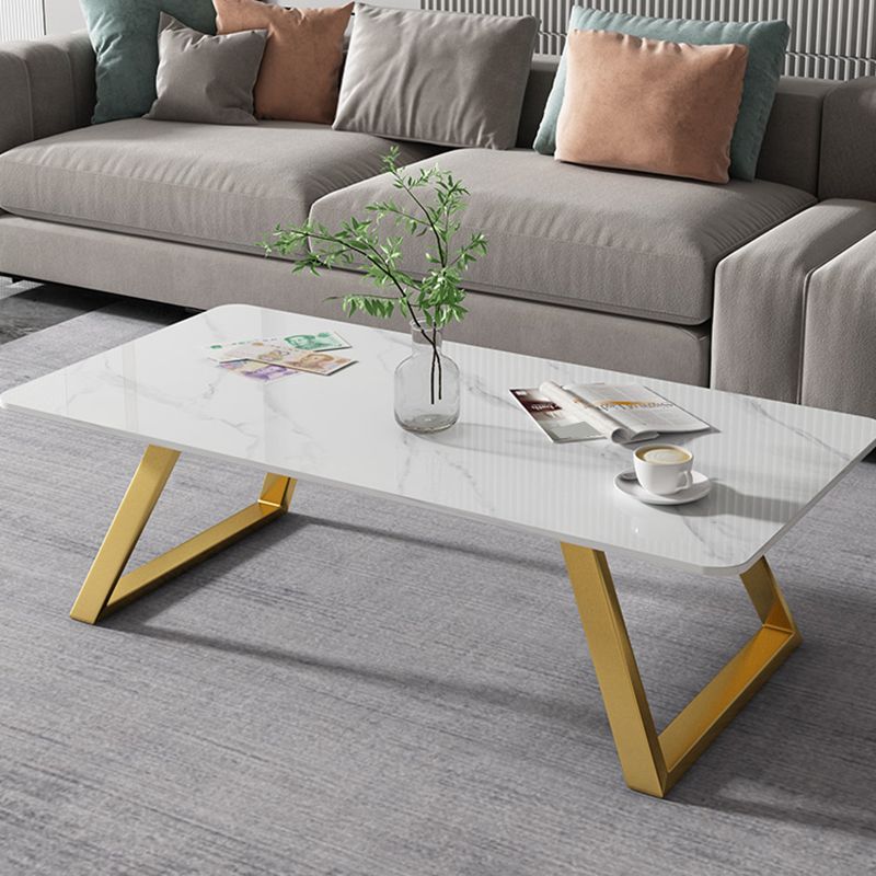 Tavolino da caffè in ardesia rettangolare glam da cocktail da slitta 17,7 "