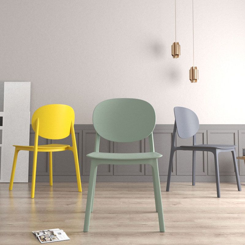 Contemporary Style Stackable Chair Kitchen Armless Chair with Plastic Legs Clearhalo 'Dining Chairs' 'Dining Tables & Seating' 'dining_chair' 'Furniture' 'furniture_dining_chair' 'Kitchen & Dining Furniture' 1200x1200_61c42b1d-2ac6-43b3-b438-85d5274ad8d0