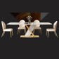 Glam Dining Rectangle Table Sintered Stone Table with Metal Legs for Kitchen Clearhalo 'Dining Tables & Seating' 'Dining Tables' 'dining_table' 'furn' 'furn_dining_table' 'Furniture' 'Kitchen & Dining Furniture' 1200x1200_61c54277-a4d5-4a98-b873-ba1e0284b05e