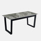Modern Sled Dining Table Grey Stone Rectangle Home Kitchen Dinner Furniture